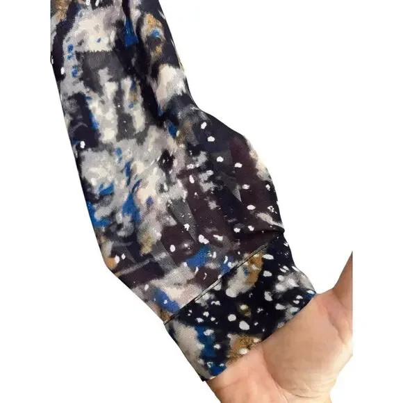 Cabi Women's Starry Night Ruffle Blouse Long Sheer Sleeves Medium - Picture 5 of 12